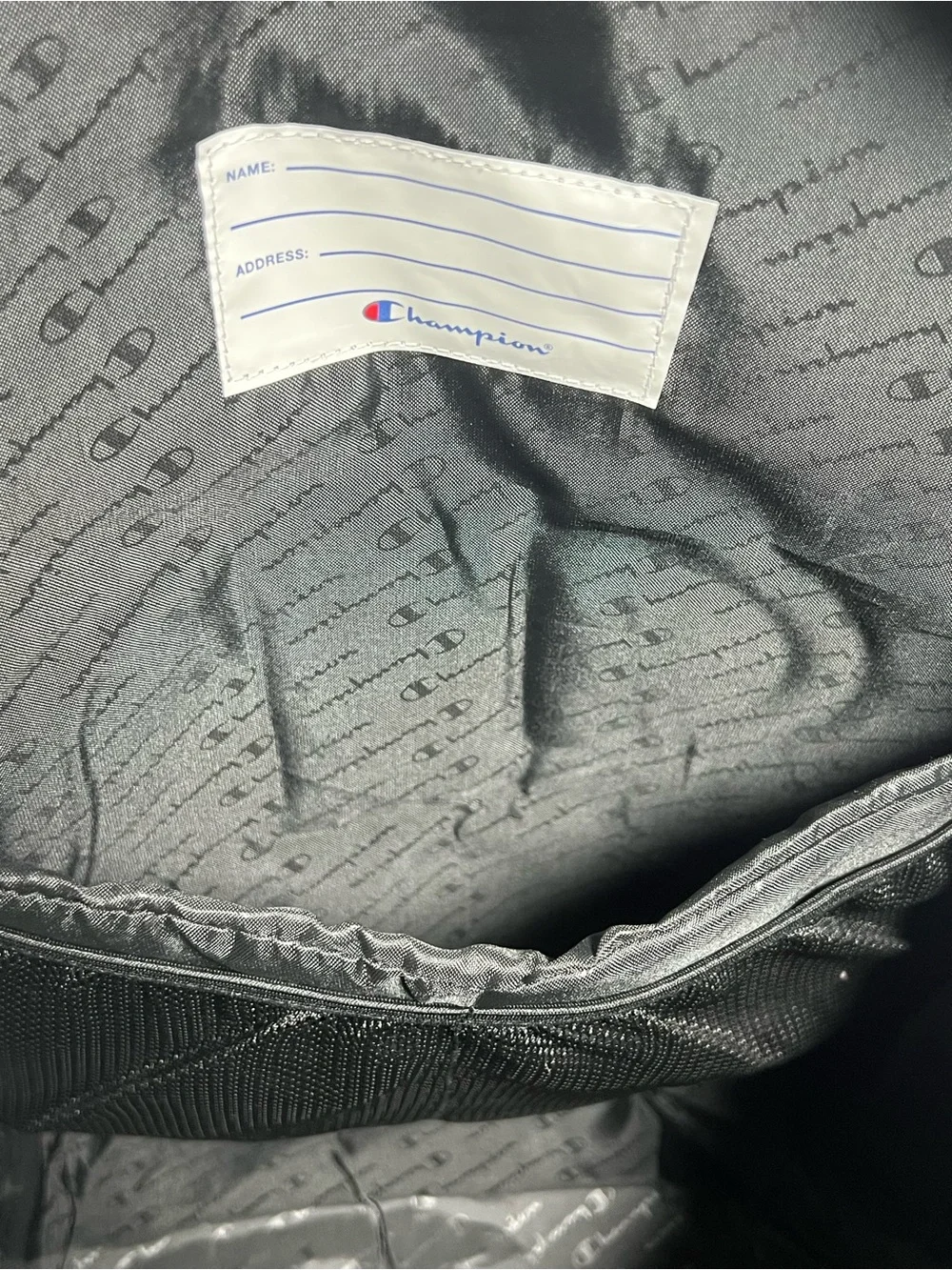 New CHAMPION Charcoal Gray Laptop Backpack w/ “RIT Tiger Pride 2022” Embroidery